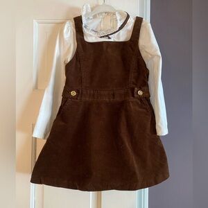 Janie and Jack Girls 3T Lace Collar Top and Corduroy Jumper